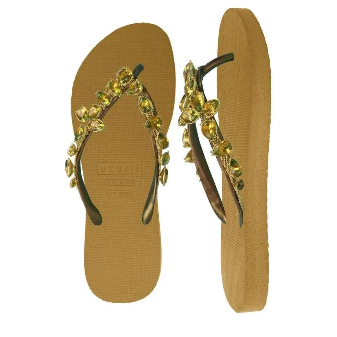 UZURII platte hausschuhe Amalia ocker Flip Flops