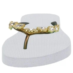 UZURII platte hausschuhe Chrystal Flower weiss Flip Flops