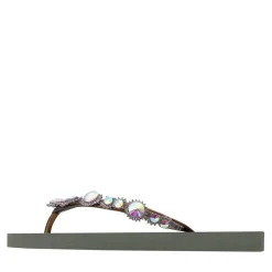 UZURII Zehentrenner Chrystal Marilyn dunkel-grün Flip Flops