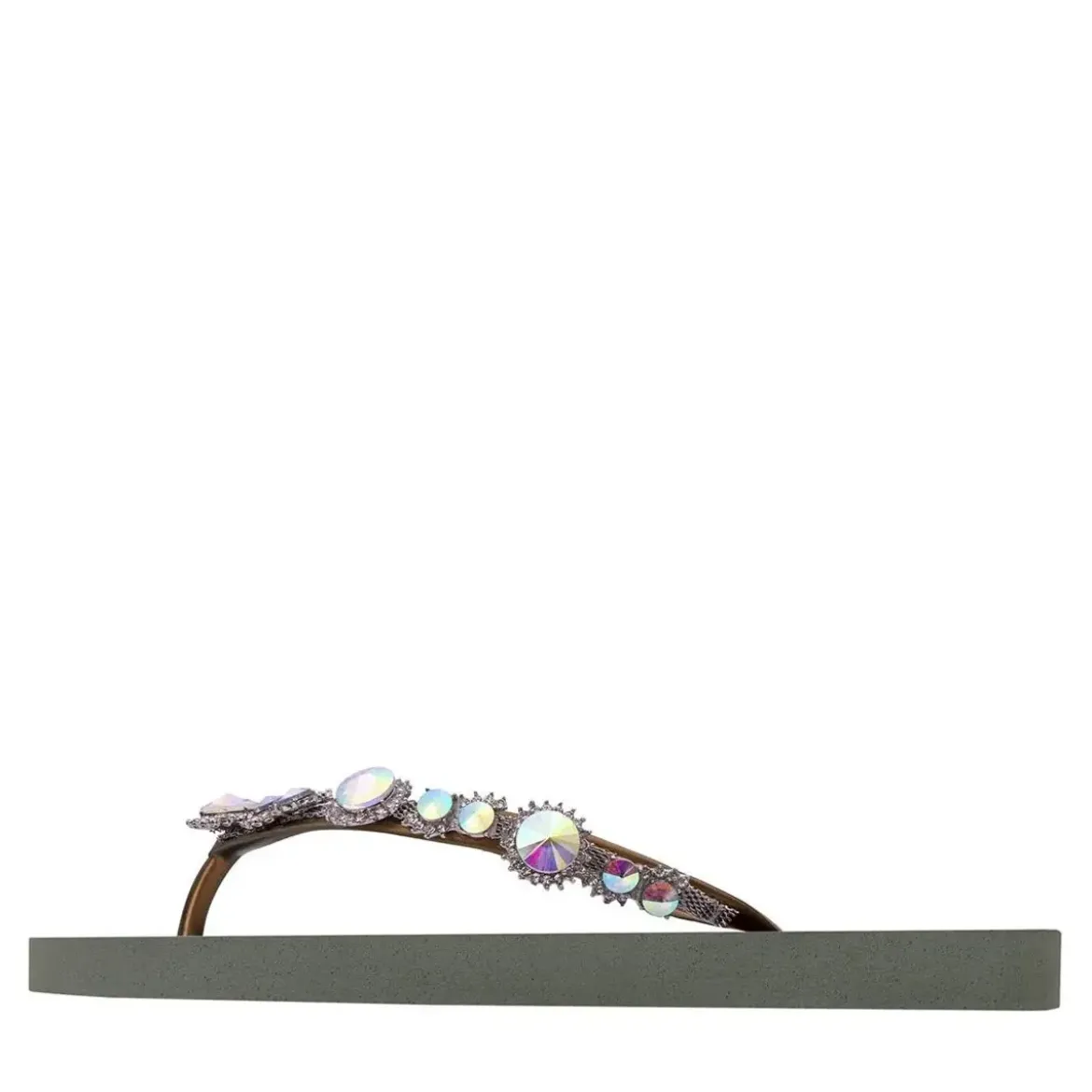 UZURII Zehentrenner Chrystal Marilyn dunkel-grün Flip Flops