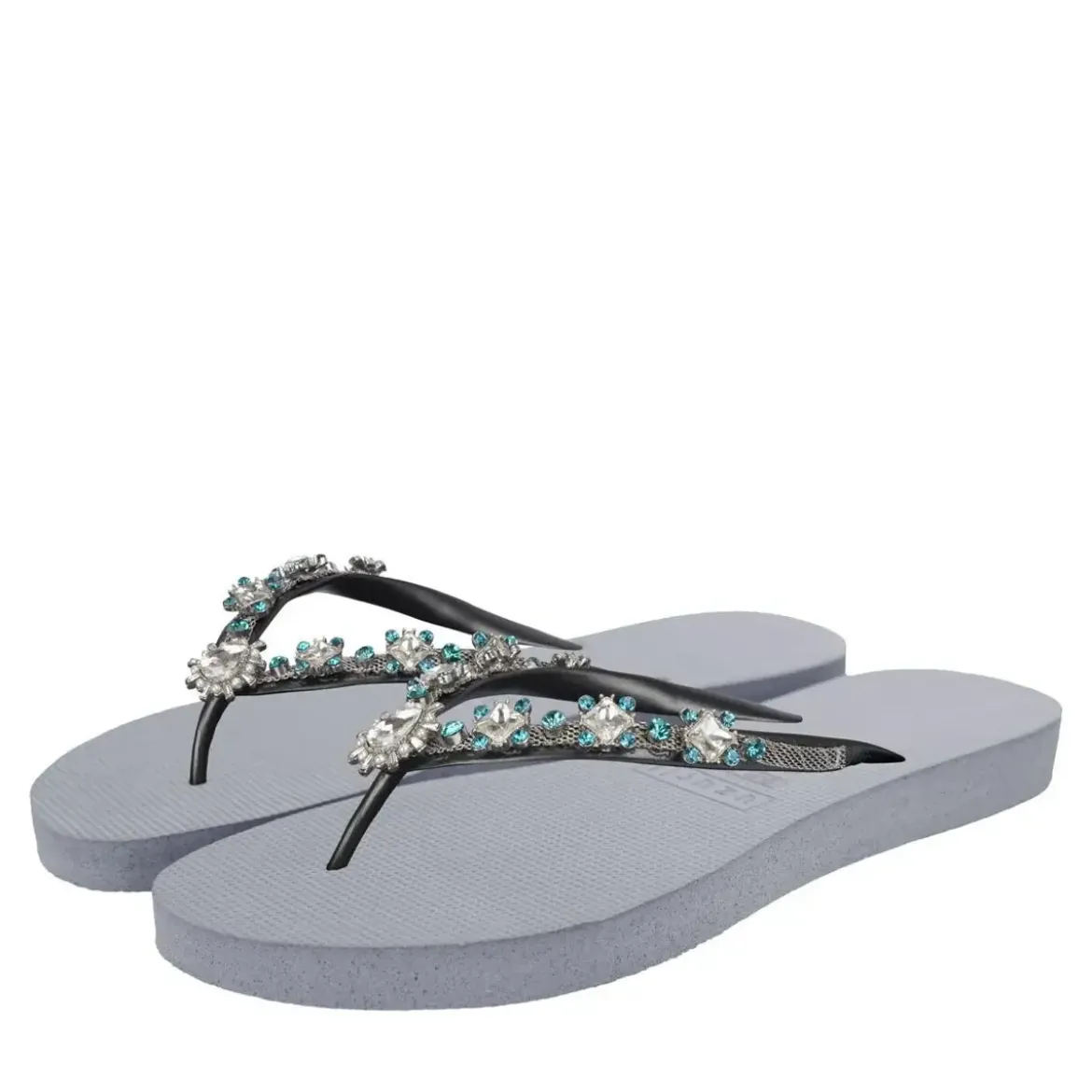 UZURII Zehentrenner Dolce Chrystal silber Flip Flops