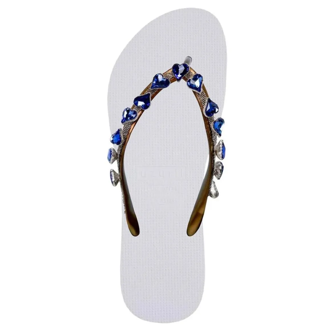UZURII Zehentrenner Heart Blue weiss Flip Flops