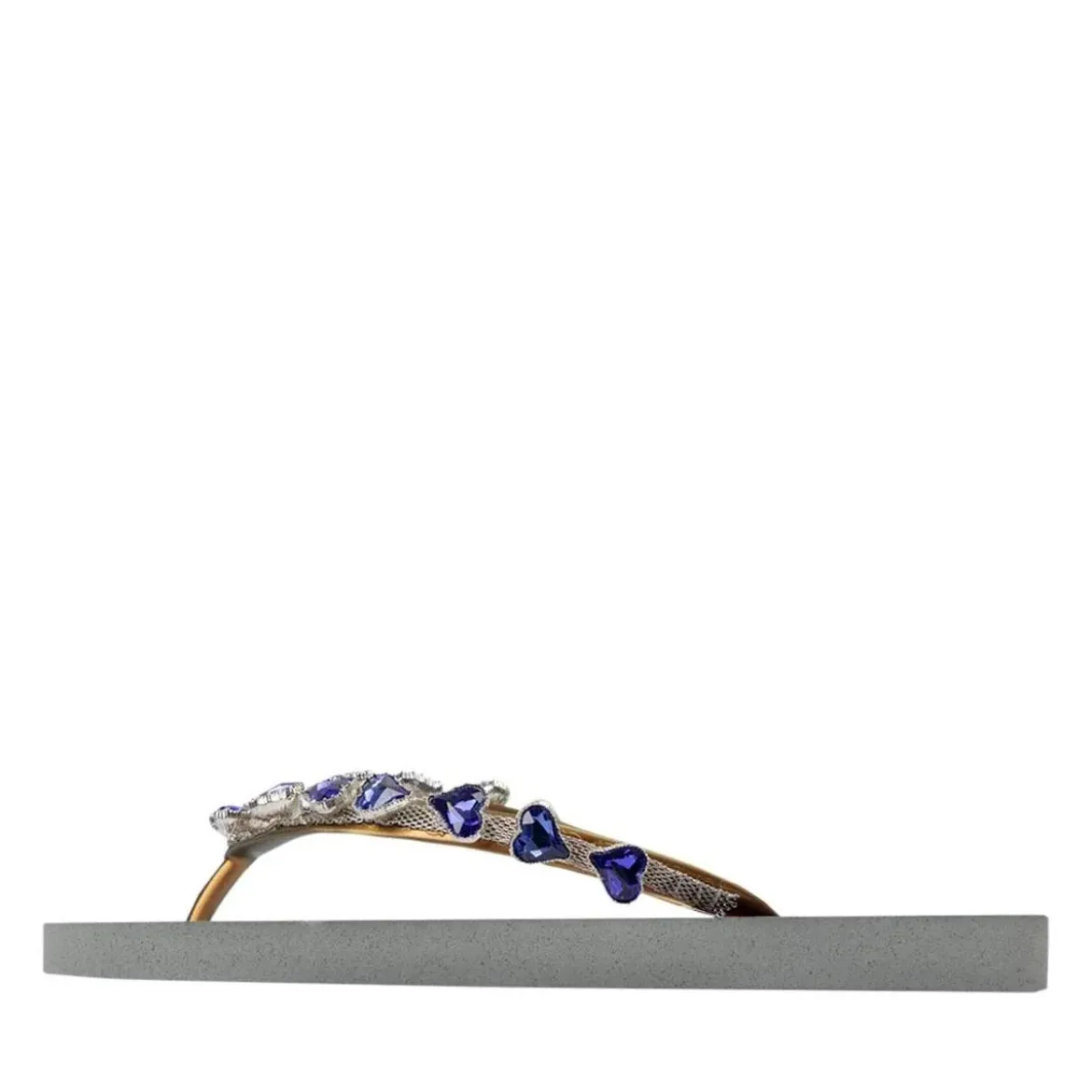 UZURII Zehentrenner Heart Blue silber Flip Flops