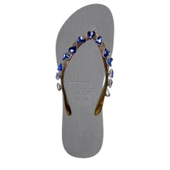 UZURII Zehentrenner Heart Blue silber Flip Flops
