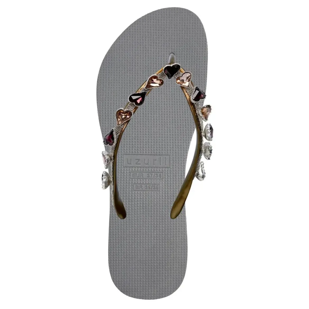 UZURII Zehentrenner Heart Bronze silber Flip Flops