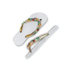 UZURII Zehentrenner Macrame Daisy weiss Flip Flops