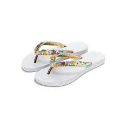 UZURII Zehentrenner Macrame Daisy weiss Flip Flops