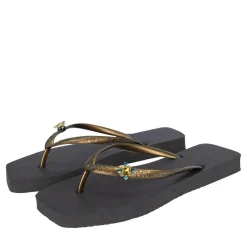 UZURII Zehentrenner Macrame Lizzy schwarz Flip Flops