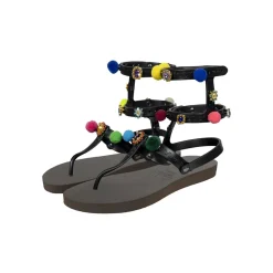 UZURII Zehentrenner Mondriaan Colorful Black mocca Flip Flops