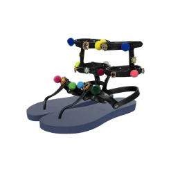 UZURII Zehentrenner Mondriaan Colorful Black marineblau Flip Flops