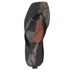 UZURII Zehentrenner Pink Rio schwarz Flip Flops