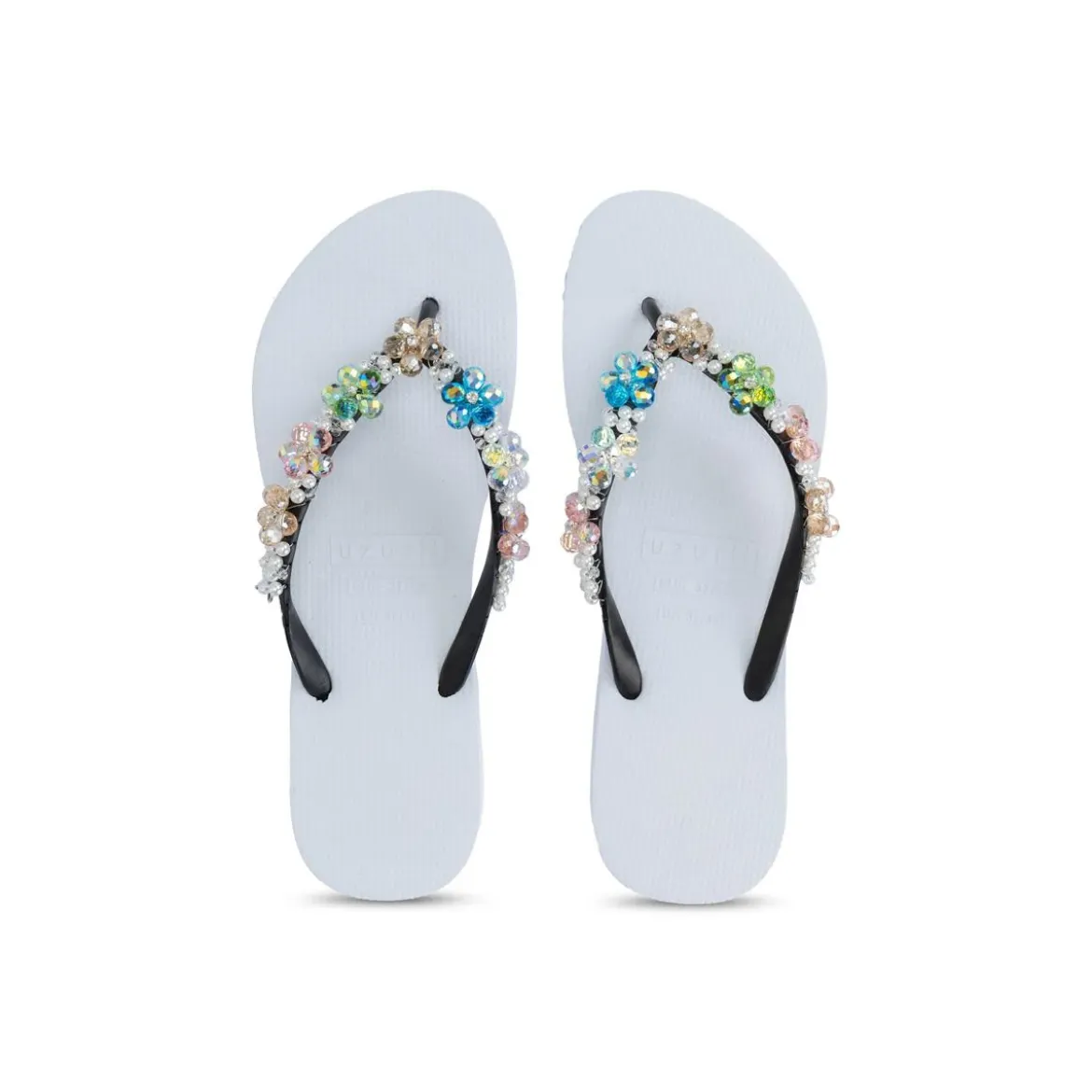 UZURII Zehentrenner Precious Colorful Bloom weiss Flip Flops