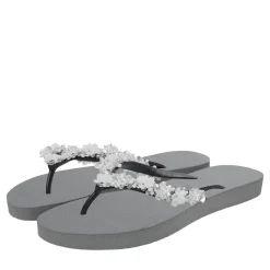 UZURII Zehentrenner Precious Bloom White silber Flip Flops