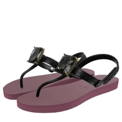 UZURII Zehentrenner Selena Diamond Silver bordeaux Flip Flops