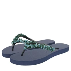 UZURII Zehentrenner Selena Diamond Silver marineblau Flip Flops