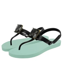 UZURII Zehentrenner Selena Diamond Silver mintgrün Flip Flops