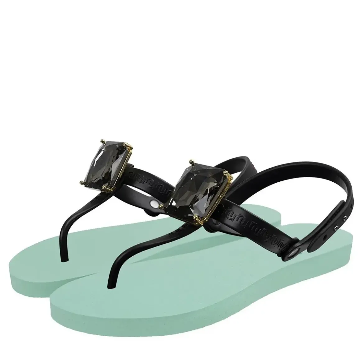 UZURII Zehentrenner Selena Diamond Silver mintgrün Flip Flops