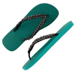 UZURII Zehentrenner Silver Large grün Flip Flops