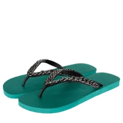 UZURII Zehentrenner Silver Large grün Flip Flops