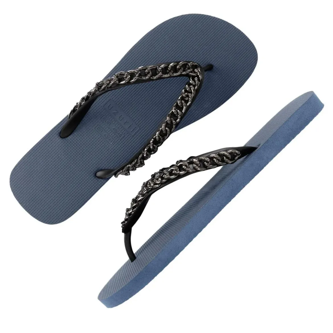 UZURII Zehentrenner Silver Large marine Flip Flops