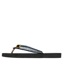 UZURII Zehentrenner Silver Macrame Switch schwarz Flip Flops