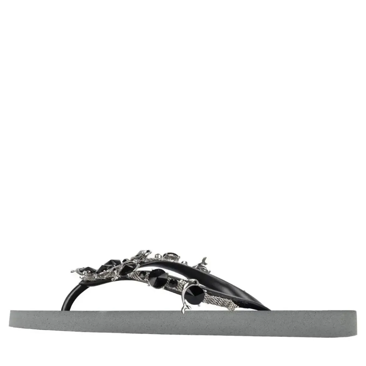 UZURII Zehentrenner Switch Mid Heel Army Green silber Flip Flops