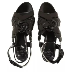Valentino Garavani Atelier Rose Edition Sandals Leather Black Sandalen