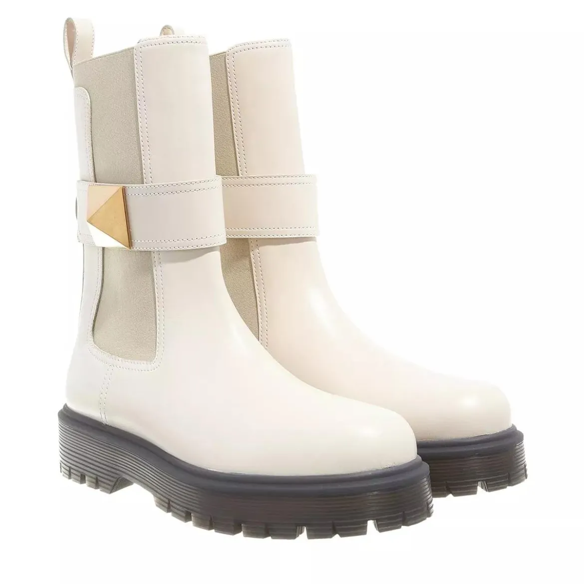 Valentino Garavani Boots Ivory Chelsea Boots