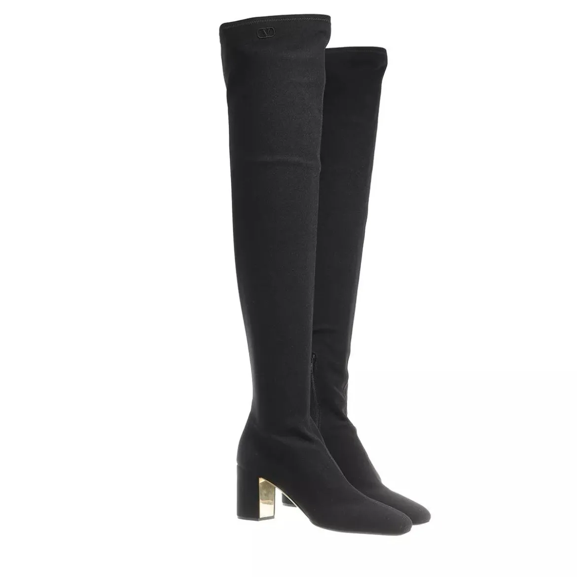 Valentino Garavani Boots Leather Black Overknee-Boots