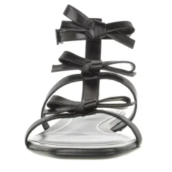 Valentino Garavani French Bow Flat Sandals Black Sandalen