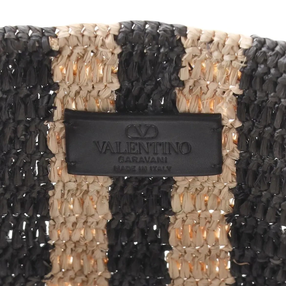 Valentino Garavani Handtasche aus Raffia schwarz Tote