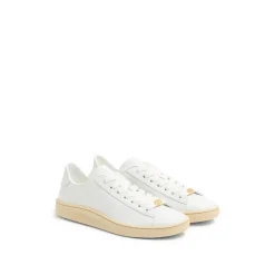 Valentino Garavani Low-Top Sneakers With Textured Sole And Chic Accen White Schnürschuhe