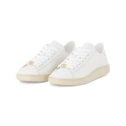 Valentino Garavani Low-Top Sneakers With Textured Sole And Chic Accen White Schnürschuhe