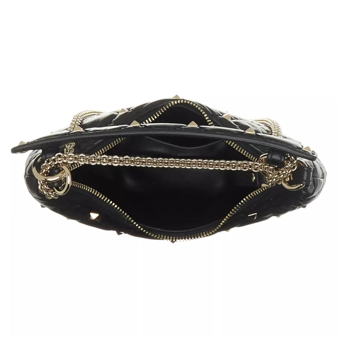 Valentino Garavani Mini Hobo Rockstud Spike 0NO nero Hobo Bag