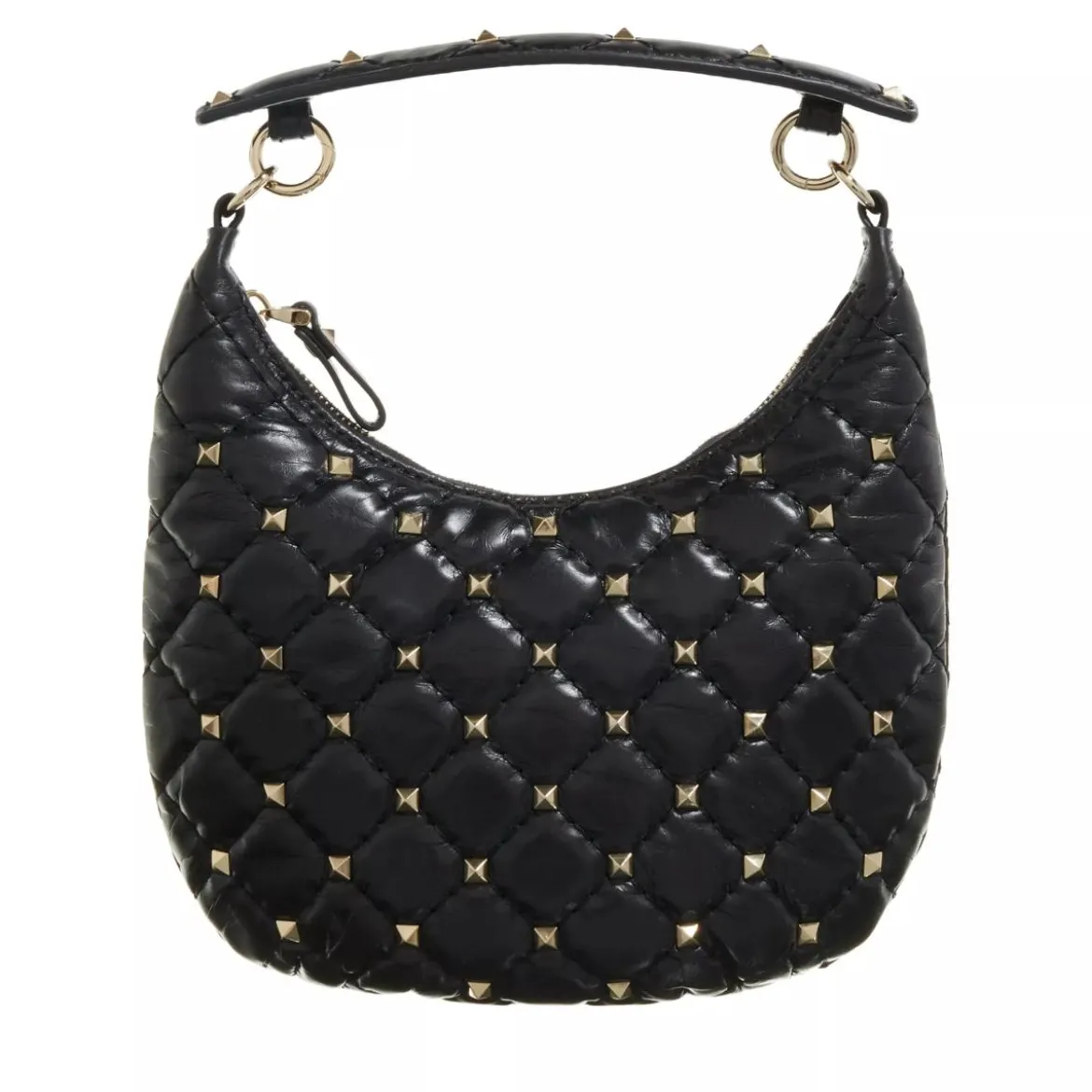Valentino Garavani Mini Hobo Rockstud Spike 0NO nero Hobo Bag