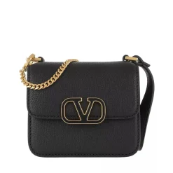 Valentino Garavani Mini Shoulder Bag Leather Black Crossbody Bag