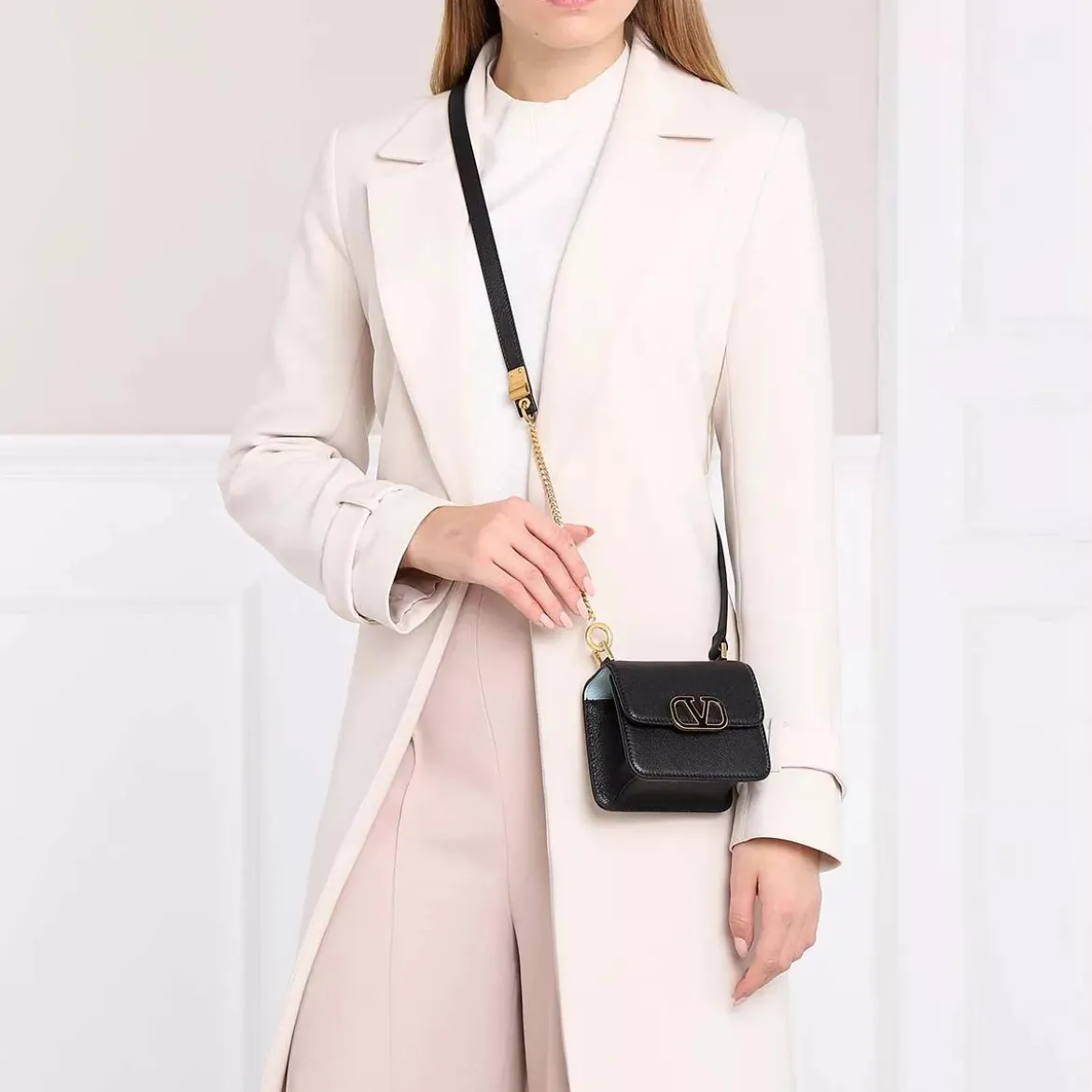Valentino Garavani Mini Shoulder Bag Leather Black Crossbody Bag