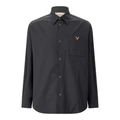 Valentino Garavani Overshirt mit Logo schwarz Hemd