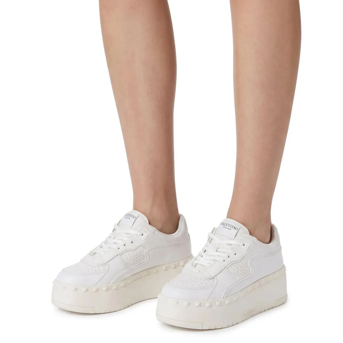 Valentino Garavani Plateau-Sneaker Freedots XL weiß Schnürschuhe