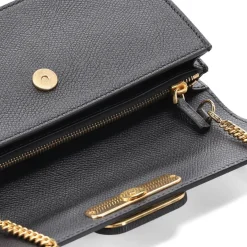 Valentino Garavani Portemonnaie aus Leder schwarz Wallet On A Chain