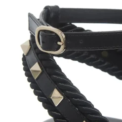 Valentino Garavani Rockstud Torchon Sandal Nero Sandalen