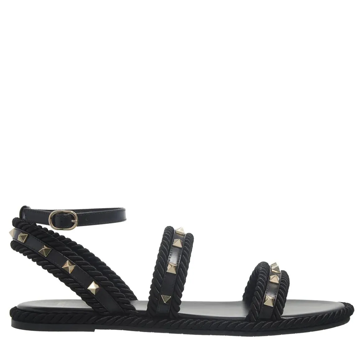 Valentino Garavani Rockstud Torchon Sandal Nero Sandalen
