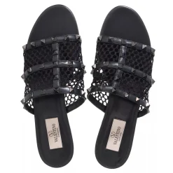 Valentino Garavani Sandal Rockstud Nero Slides