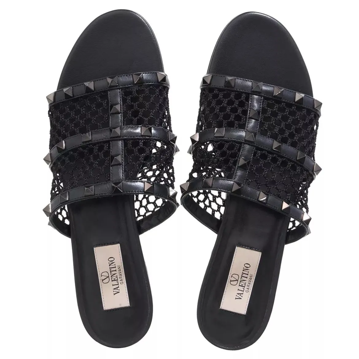 Valentino Garavani Sandal Rockstud Nero Slides