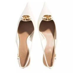 Valentino Garavani Sling Back VLogo Moon Ivory Pumps
