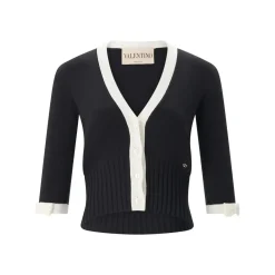 Valentino Garavani Strickjacke aus Baumwolle schwarz Strickjacke