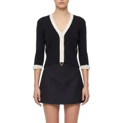 Valentino Garavani Strickjacke aus Baumwolle schwarz Strickjacke