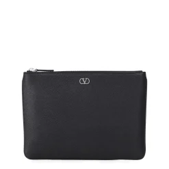 Valentino Garavani Tasche aus Leder schwarz Pochette