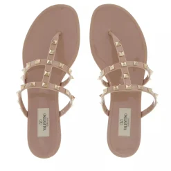 Valentino Garavani Thong Summer Rockstud Poudre Slides
