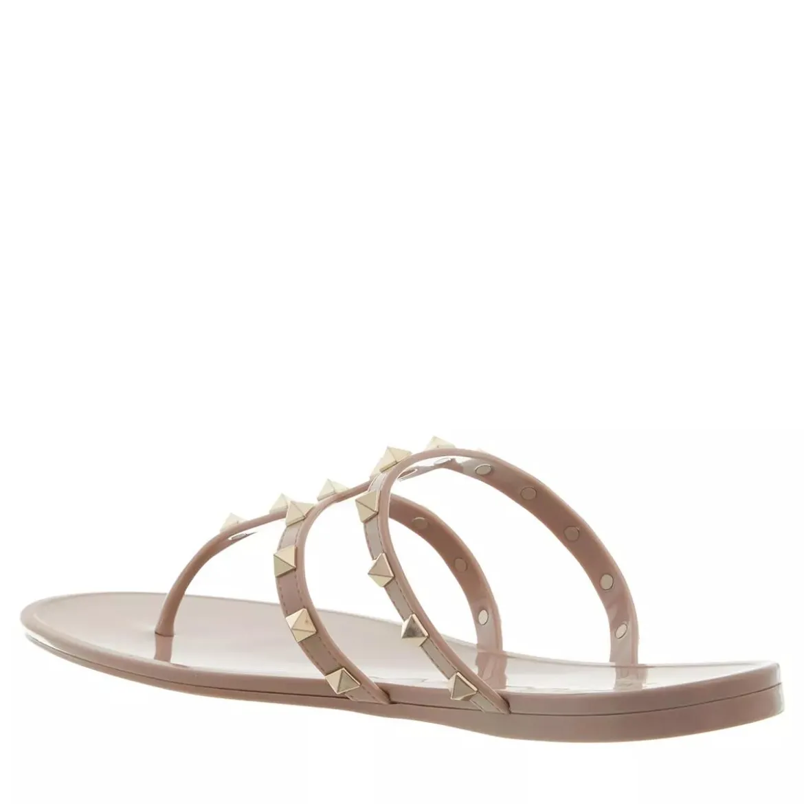 Valentino Garavani Thong Summer Rockstud Poudre Slides